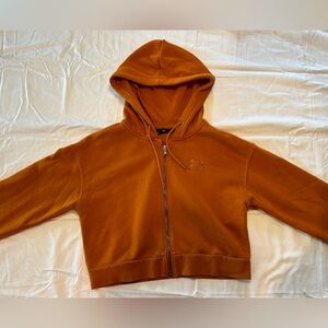 Burnt orange, cropped, zip-up hoodie, Under Armour, brand new and never worn!
